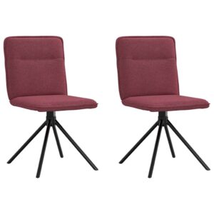 Cadeiras de jantar 2 pcs tecido vermelho tinto