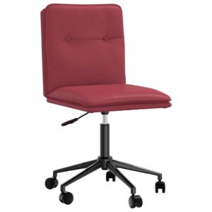 Cadeira de jantar couro artificial vermelho tinto