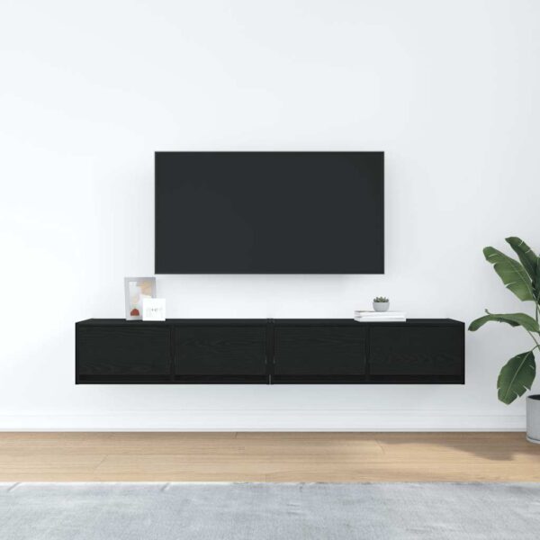Móveis de TV 2pcs 80x31x25,5cm deriv. madeira carvalho preto - Image 2