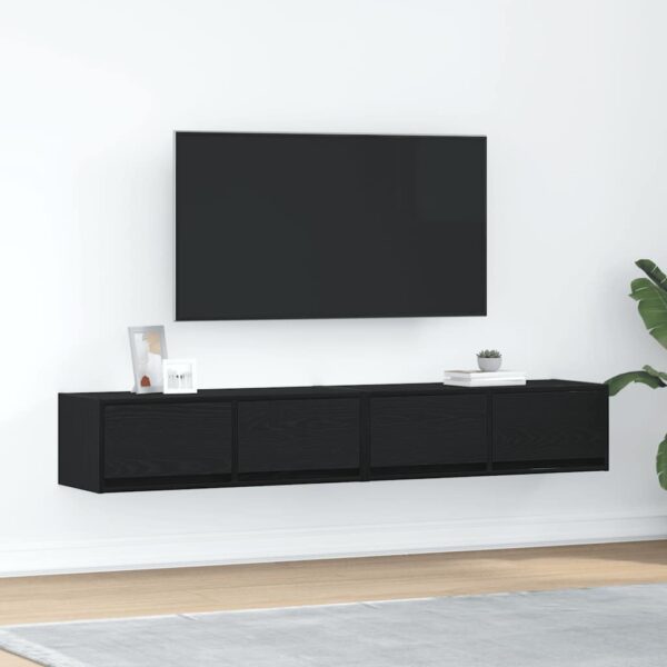 Móveis de TV 2pcs 80x31x25,5cm deriv. madeira carvalho preto