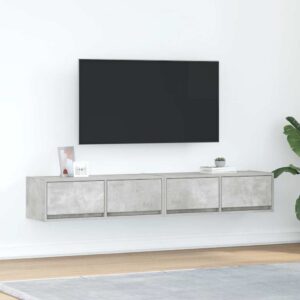 Móveis de TV 2pcs 80x31x25,5cm madeira processada cinza cimento