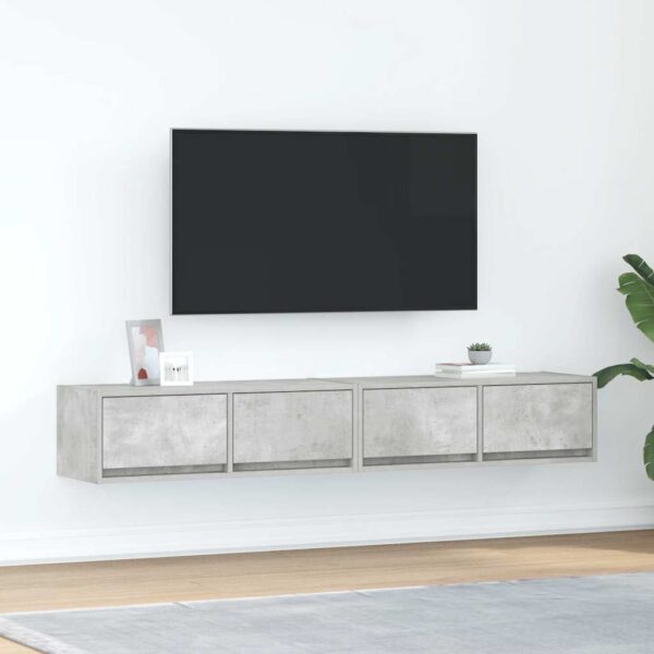 Móveis de TV 2pcs 80x31x25,5cm madeira processada cinza cimento