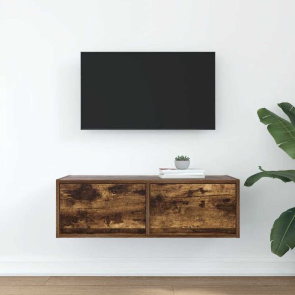 Móvel de TV 80x31x25,5 cm derivados de madeira carvalho fumado - Image 2