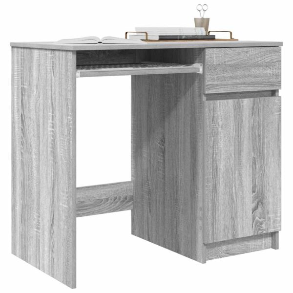 Secretária 86x49x76 cm derivados de madeira cinzento sonoma - Image 3