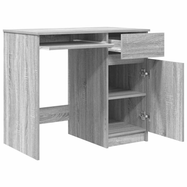 Secretária 86x49x76 cm derivados de madeira cinzento sonoma - Image 4