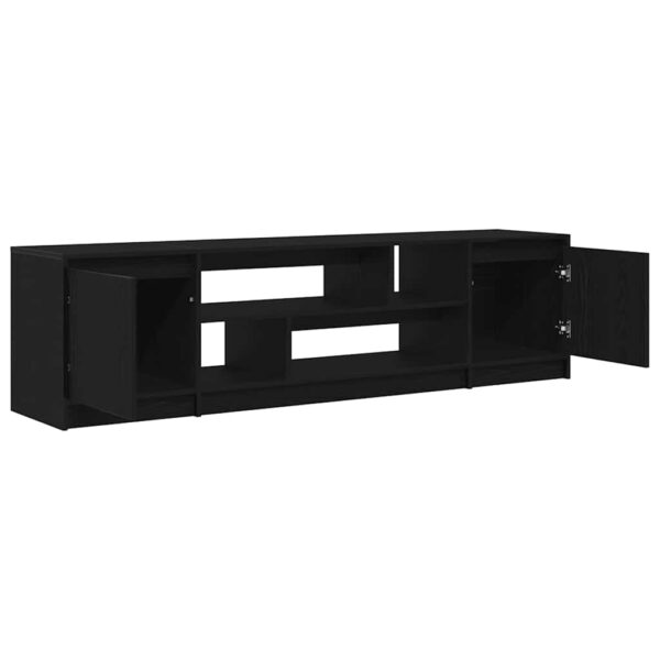 Móvel de TV 188,5x41x50 cm derivados de madeira carvalho preto - Image 4
