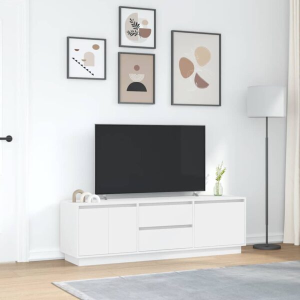 Móvel de TV com luzes LED 160,5x41x50 cm branco - Image 3