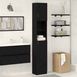 Armário WC 32x25,5x190 cm derivados madeira carvalho preto