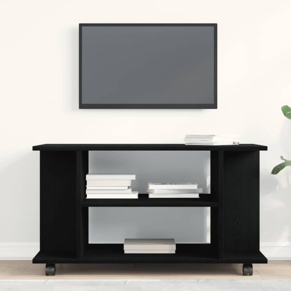 Móvel TV com rodas 80x40x45cm deriv. madeira carvalho preto - Image 2