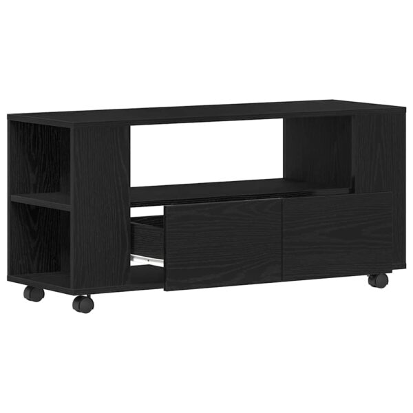 Móvel TV c/rodas 102x34,5x43cm deriv.madeira carvalho preto - Image 4