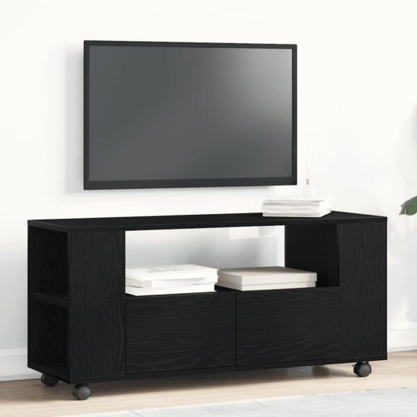 Móvel TV c/rodas 102x34,5x43cm deriv.madeira carvalho preto