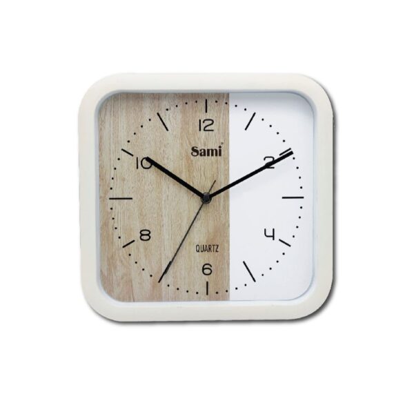 RELOJ DE PARED SAMI CUADRADO BLANCO ESF MADERA/BLANCO