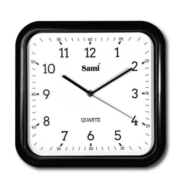 RELOJ DE PARED SAMI CUAD. 30CM NEGRO