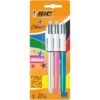 Bolígrafos de Tinta de Aceite Retráctil Bic 4 Colors Shine 9122751/ 3 unidades/ 4 Colores de Tinta/ Cuerpo Color Brillante
