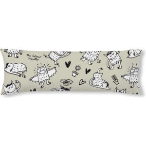FUNDA DE ALMOHADA 100% ALGODÓN MODELO MONSTRE BEIG DE 90 CM