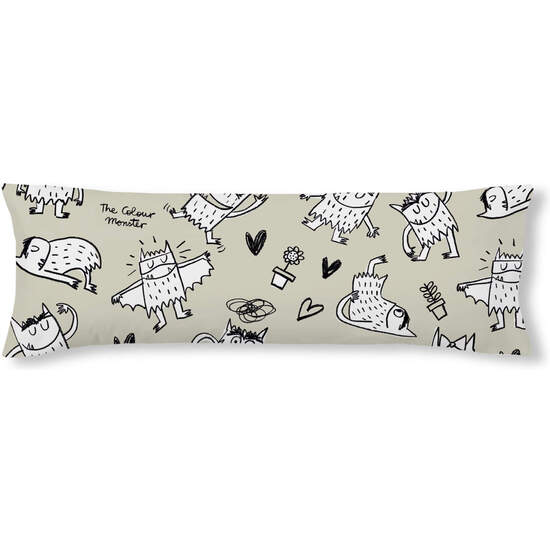 FUNDA DE ALMOHADA 100% ALGODÓN MODELO MONSTRE BEIG DE 90 CM