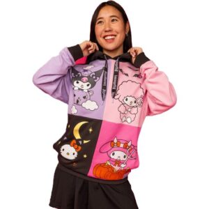 SUDADERA UNISEX CON CAPUCHA KUROMI Y MY MELODY L