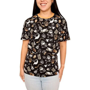 CAMISETA UNISEX FIESTA DEL ALCALDE PERSONAJES DE PESADILLA ANTES DE NAVIDAD TALLA XXL