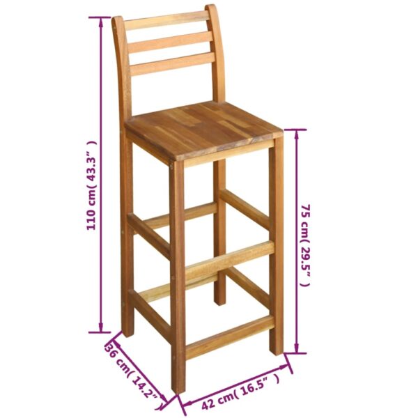 Conjunto mesa e cadeiras de bar 3 pcs madeira de acácia maciça - Image 6