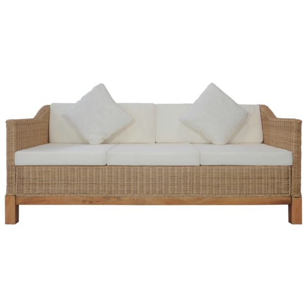 2 pcs conjunto de sofás com almofadões vime natural - Image 8