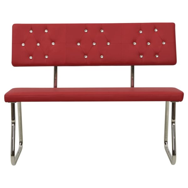 Banco 110 cm couro artificial vermelho tinto - Image 2