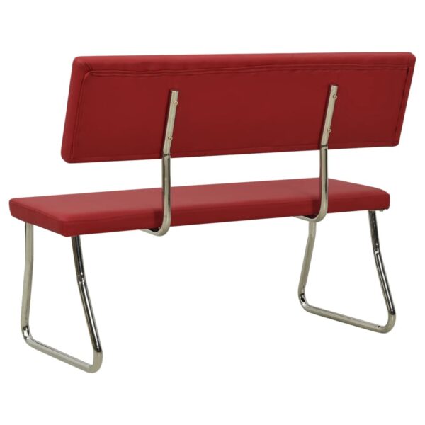 Banco 110 cm couro artificial vermelho tinto - Image 4