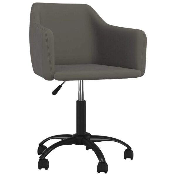 Cadeiras de jantar giratórias 2 pcs veludo cinzento-escuro - Image 2