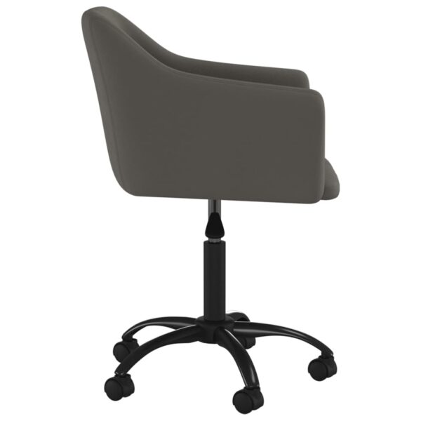 Cadeiras de jantar giratórias 2 pcs veludo cinzento-escuro - Image 4