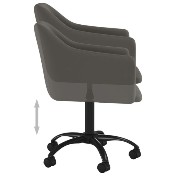 Cadeiras de jantar giratórias 2 pcs veludo cinzento-escuro - Image 6