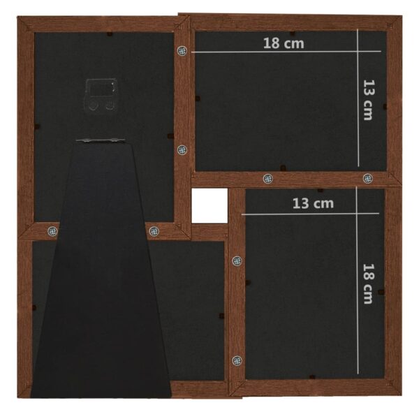 Moldura para 4x(13x18 cm) fotografias MDF castanho-escuro - Image 8