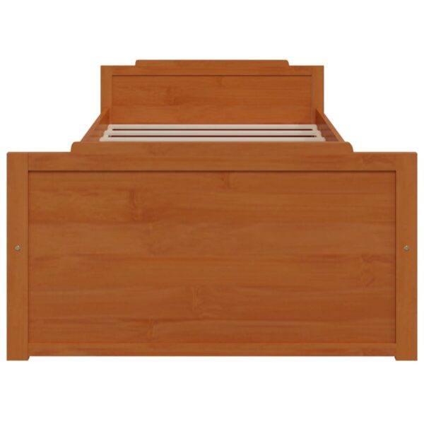Estrutura cama c/ gavetas 90x200 cm pinho maciço castanho mel - Image 4
