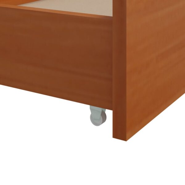 Estrutura cama c/ gavetas 90x200 cm pinho maciço castanho mel - Image 8