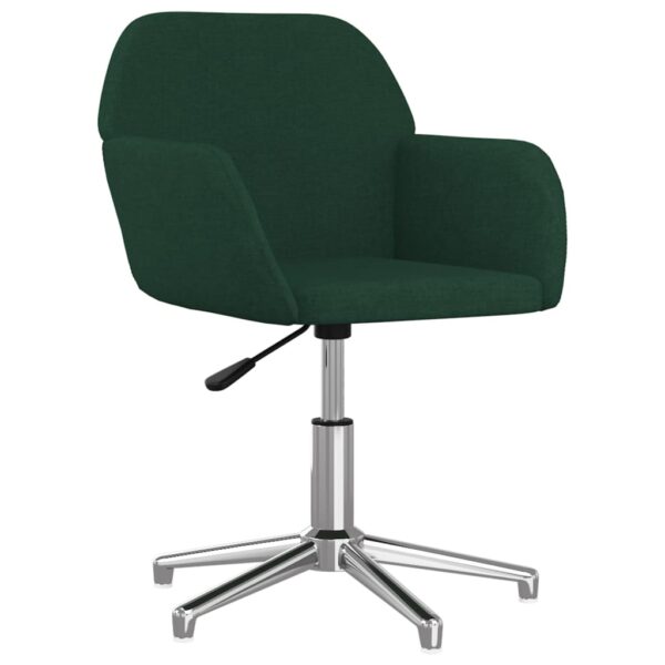 Cadeiras de jantar giratórias 2 pcs tecido verde-escuro - Image 2