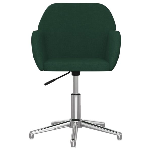Cadeiras de jantar giratórias 2 pcs tecido verde-escuro - Image 3