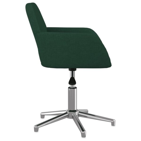 Cadeiras de jantar giratórias 2 pcs tecido verde-escuro - Image 4