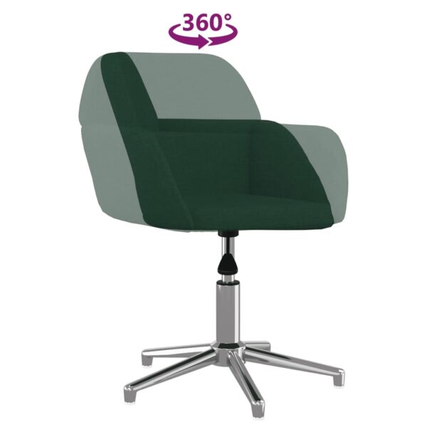 Cadeiras de jantar giratórias 2 pcs tecido verde-escuro - Image 6