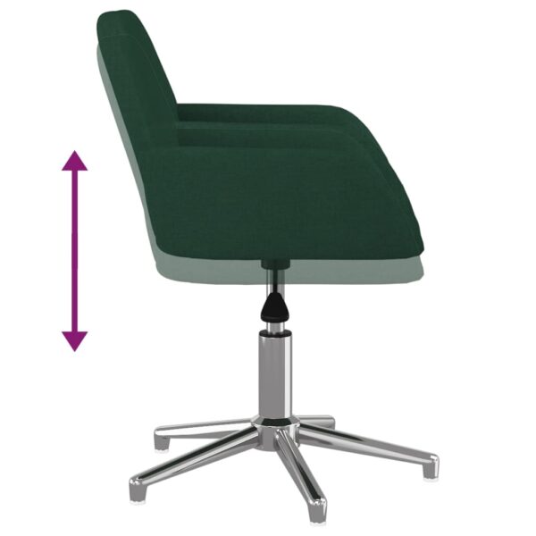 Cadeiras de jantar giratórias 2 pcs tecido verde-escuro - Image 7