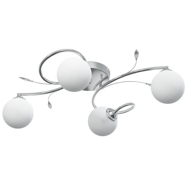 Candeeiro teto c/ abajures vidro redondos p/ 4 lâmpadas LED G9 - Image 3