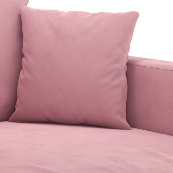 2 pcs conjunto de sofás com almofadões veludo rosa - Image 4