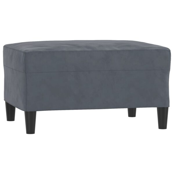 3 pcs conjunto de sofás com almofadões veludo cinzento-escuro - Image 4