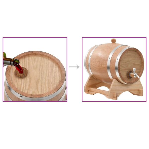 Barril de vinho com torneira em madeira de carvalho maciça 6 L - Image 9