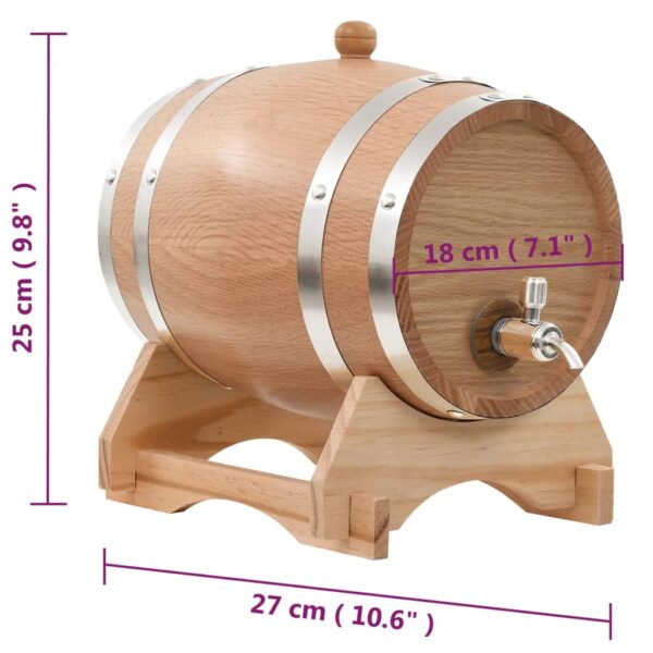 Barril de vinho com torneira em madeira de carvalho maciça 6 L - Image 10