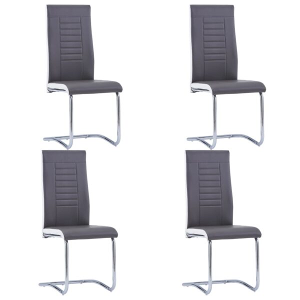 5 pcs conjunto de jantar couro artificial cinzento - Image 6
