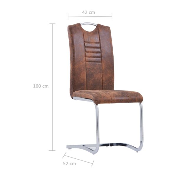 5 pcs conjunto de jantar camurça artificial castanho - Image 10