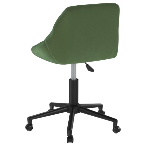 Cadeira de escritório giratória veludo verde-escuro - Image 4