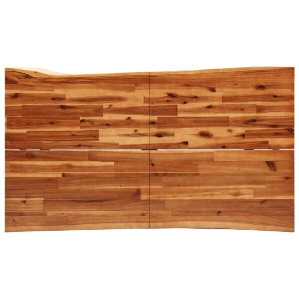 3 pcs conjunto de jantar c/ bordas vivas acácia maciça - Image 4