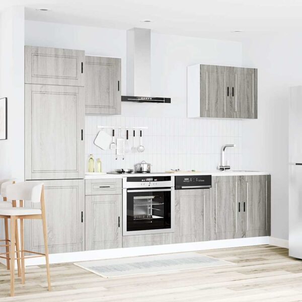 7 peças armário de cozinha conjunto Kalmar cinza sonoma - Image 2
