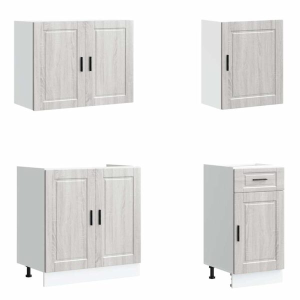7 peças armário de cozinha conjunto Kalmar cinza sonoma - Image 3