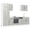 7 peças armário de cozinha conjunto Kalmar cinza sonoma