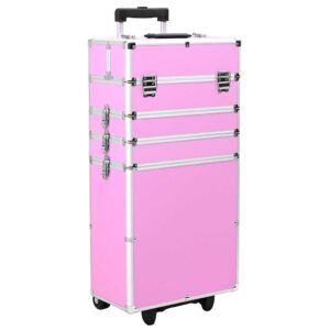 Trólei de maquilhagem alumínio cor-de-rosa